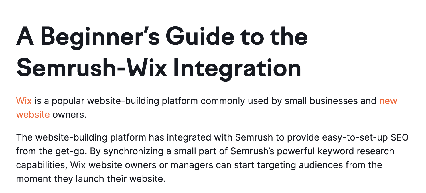 A Beginner’s Guide to the Semrush-Wix Integration